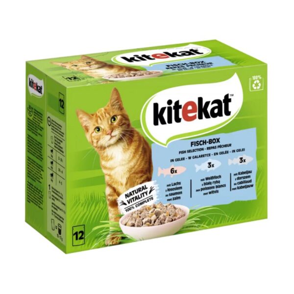 KITEKAT - Kapsičky pre mačky - rybí box v želé 12x85g