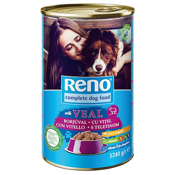 RENO - Konzerva pre psov - teľacia 1240g
