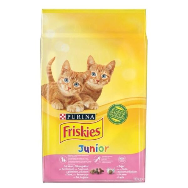 FRISKIES - Granuly pre mačky Junior s kuracím, morčacím a zeleninou 10kg