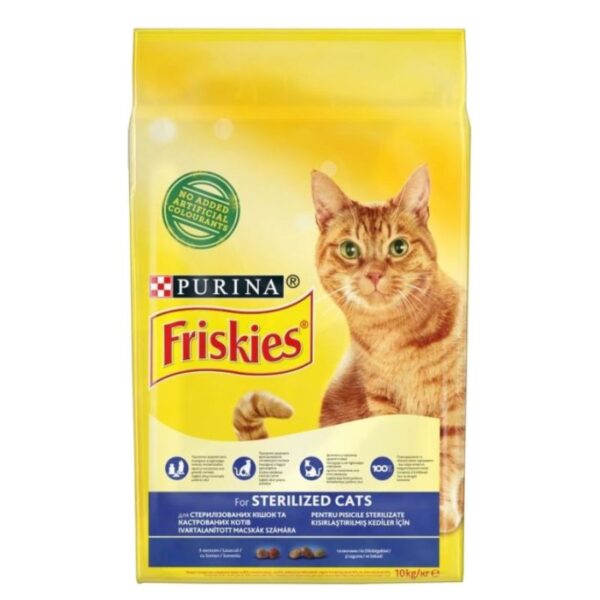 FRISKIES - Granuly pre mačky Sterilized s lososom, tuniakom a zeleninou 10kg