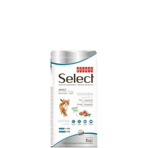 SELECT Sterilised Chicken & Egg, GRAIN FREE - Granuly pre mačky - 2kg