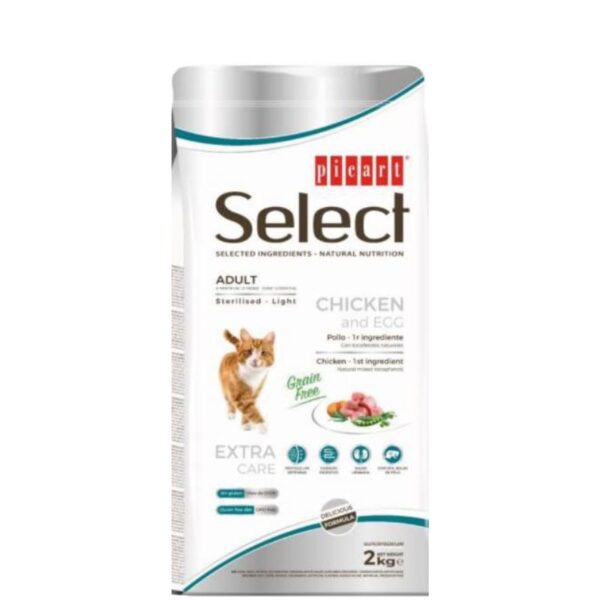 SELECT Sterilised Chicken & Egg, GRAIN FREE - Granuly pre mačky - 8kg