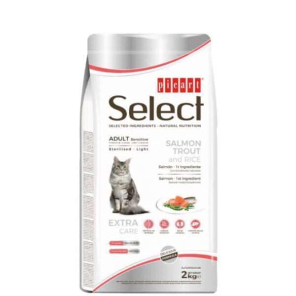 SELECT Sterilised Salmon & Rice - Granuly pre mačky - 8kg