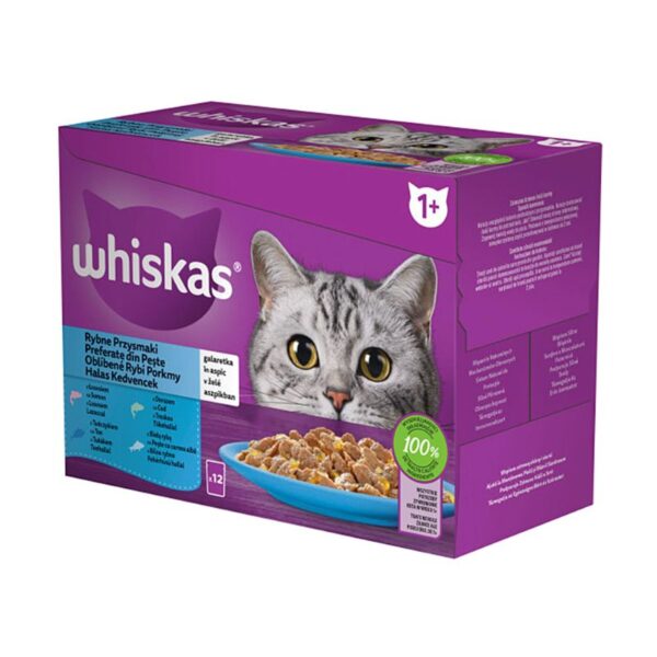 WHISKAS - Kapsička pre mačky - rybí výber v želé 12x85g