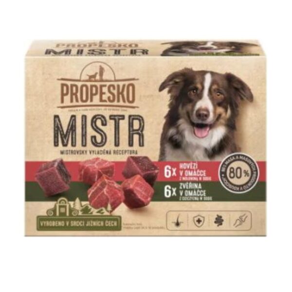 PROPESKO Mistr-Kapsičky pre psy-hovädzina a zverina 12x85g