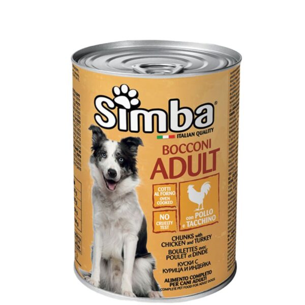 SIMBA - Konzerva pre psy - kuracie a morčacie kúsky 415g