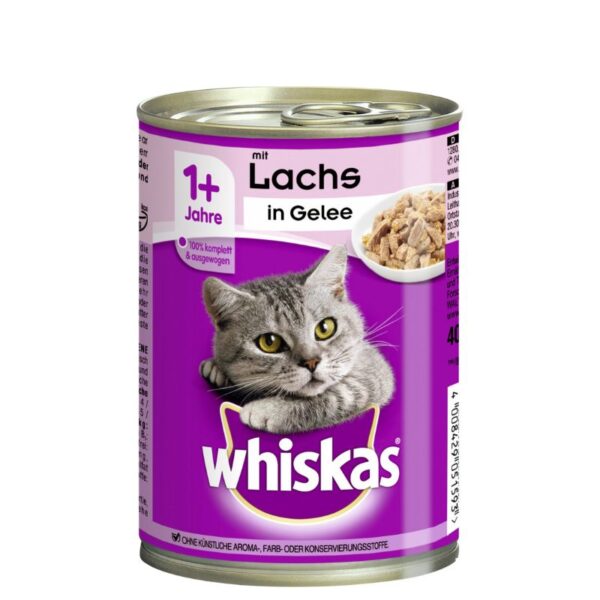 WHISKAS - Konzerva pre mačky - losos v želé 400g