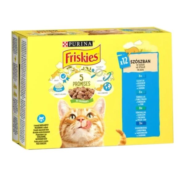 FRISKIES - Kapsičky pre mačky - rybí výber v šťave 12x85g