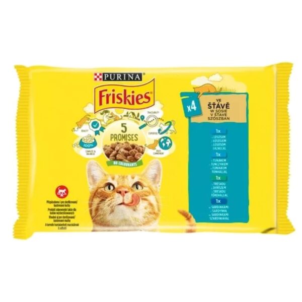 FRISKIES - Kapsičky pre mačky - rybí výber v šťave 4x85g
