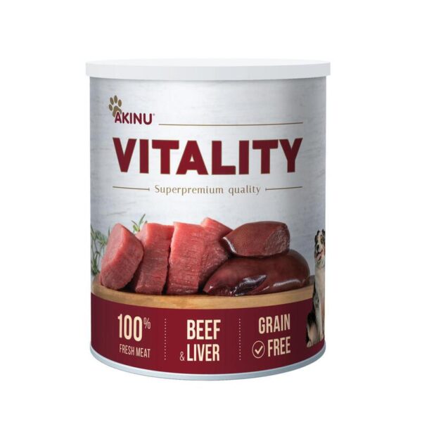 Akinu - VITALITY hovädzie s pečeňou mletej pre psov 800 g