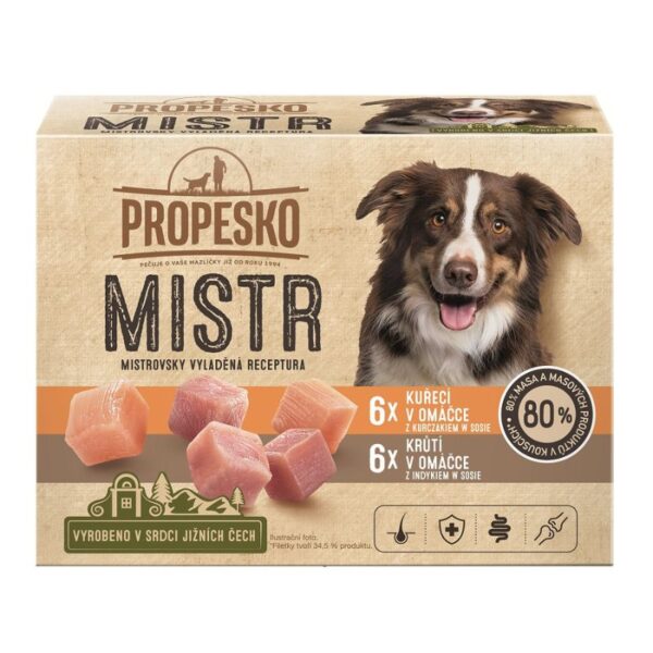 PROPESKO Mistr-Kapsičky pre psy-kura a morka 12x85g