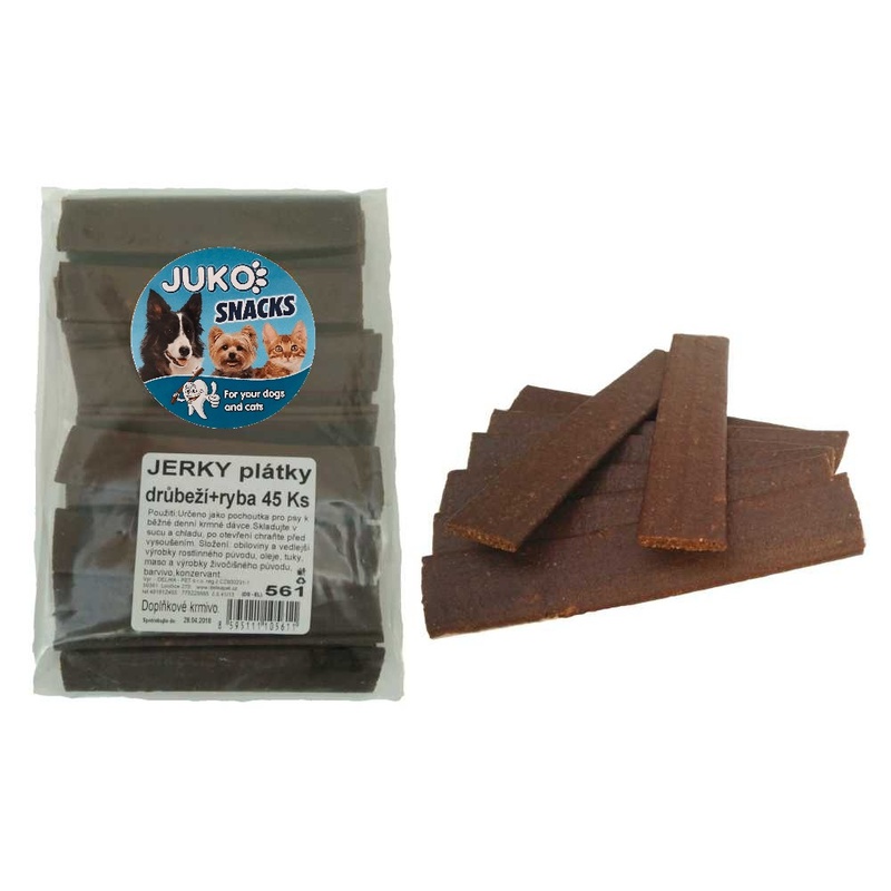 JUKO SNACKS • Hydina+ryba plátky • 45 ks