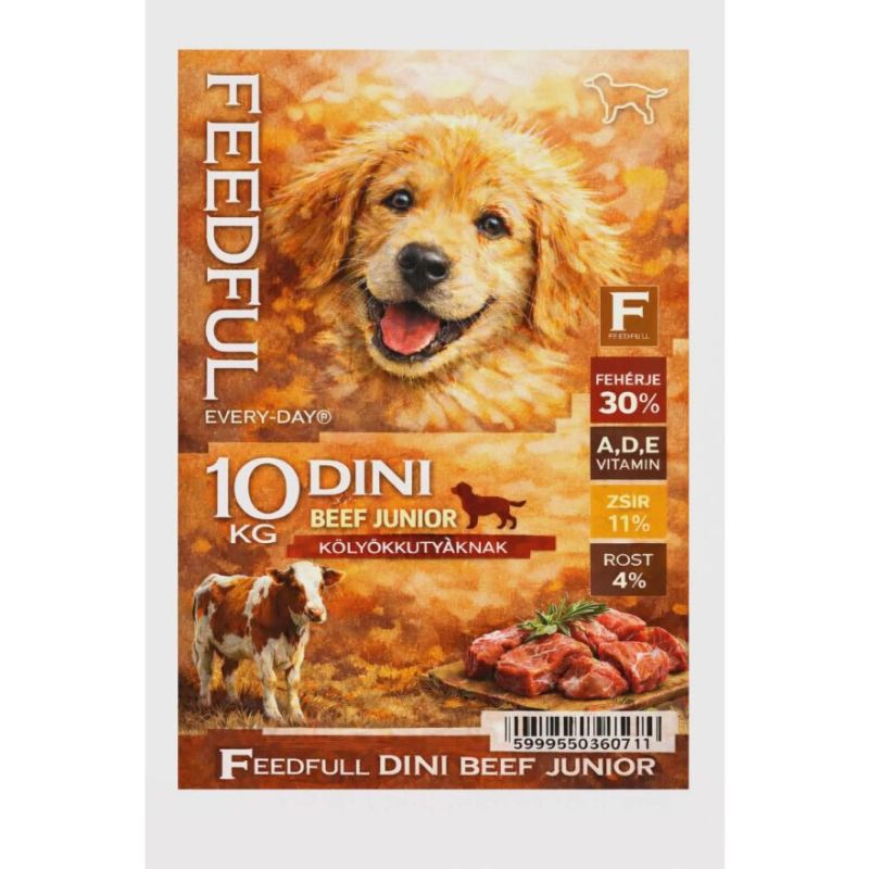 FEEDFULL Dini Dog • Granuly pre psy • Junior • Hovädzie • 10kg